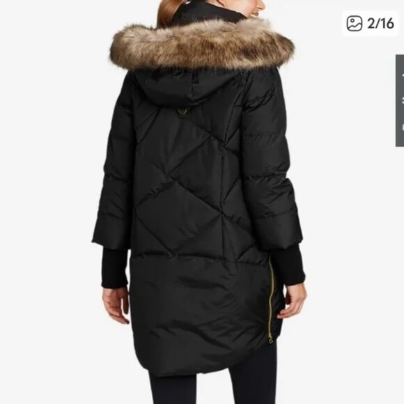 Eddie Bauer Centennial Collection Down Parka Size Large BLACK - Picture 4 of 10